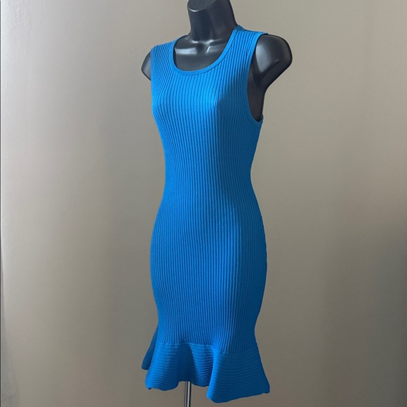 PARKER Lynn Ruffle Skirt Knit Dress Women's Size XS Blue - Picture 7 of 16